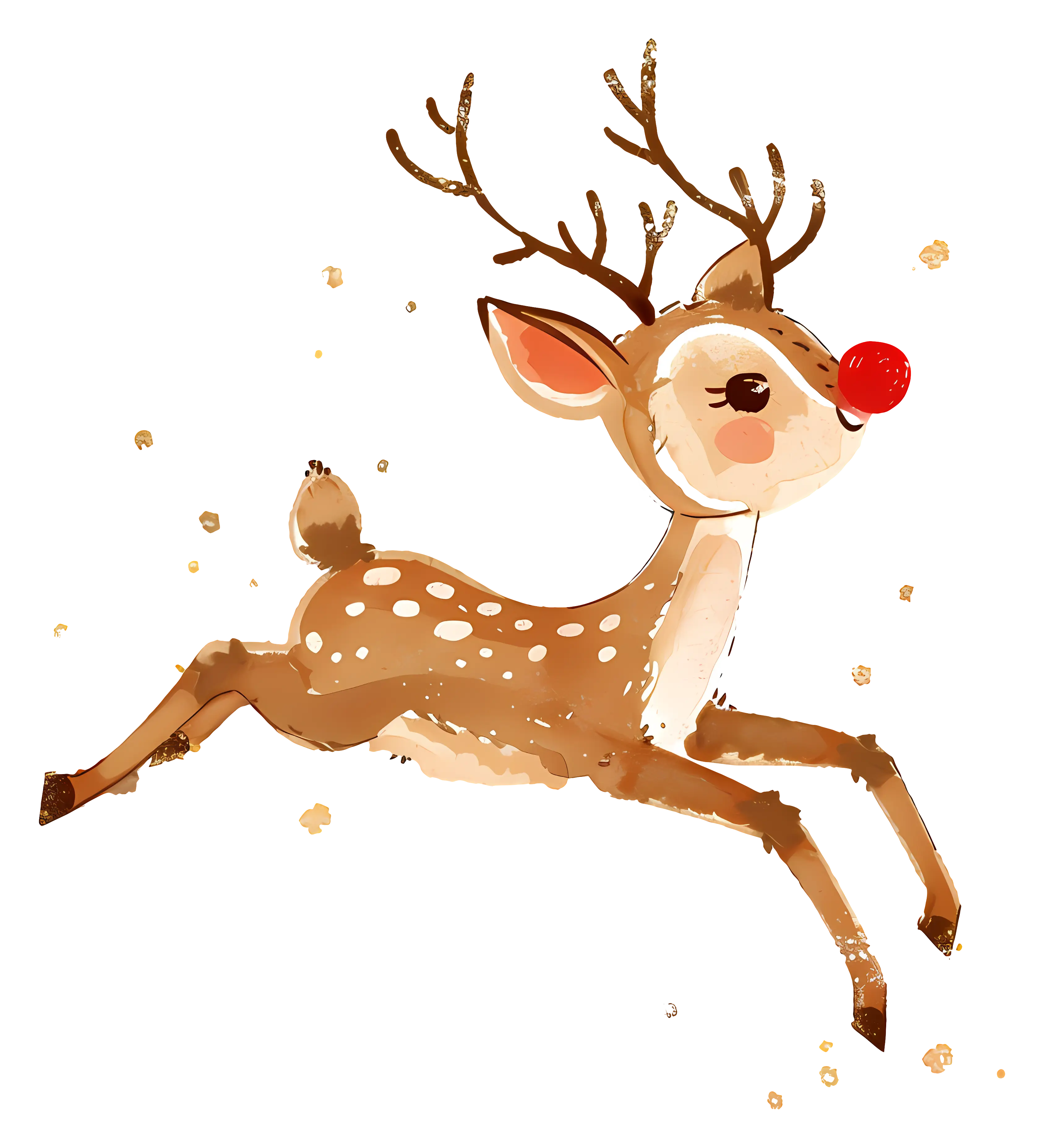 Running Reindeer with Red Nose