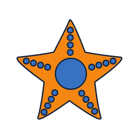 Cartoon Orange Starfish Illustration