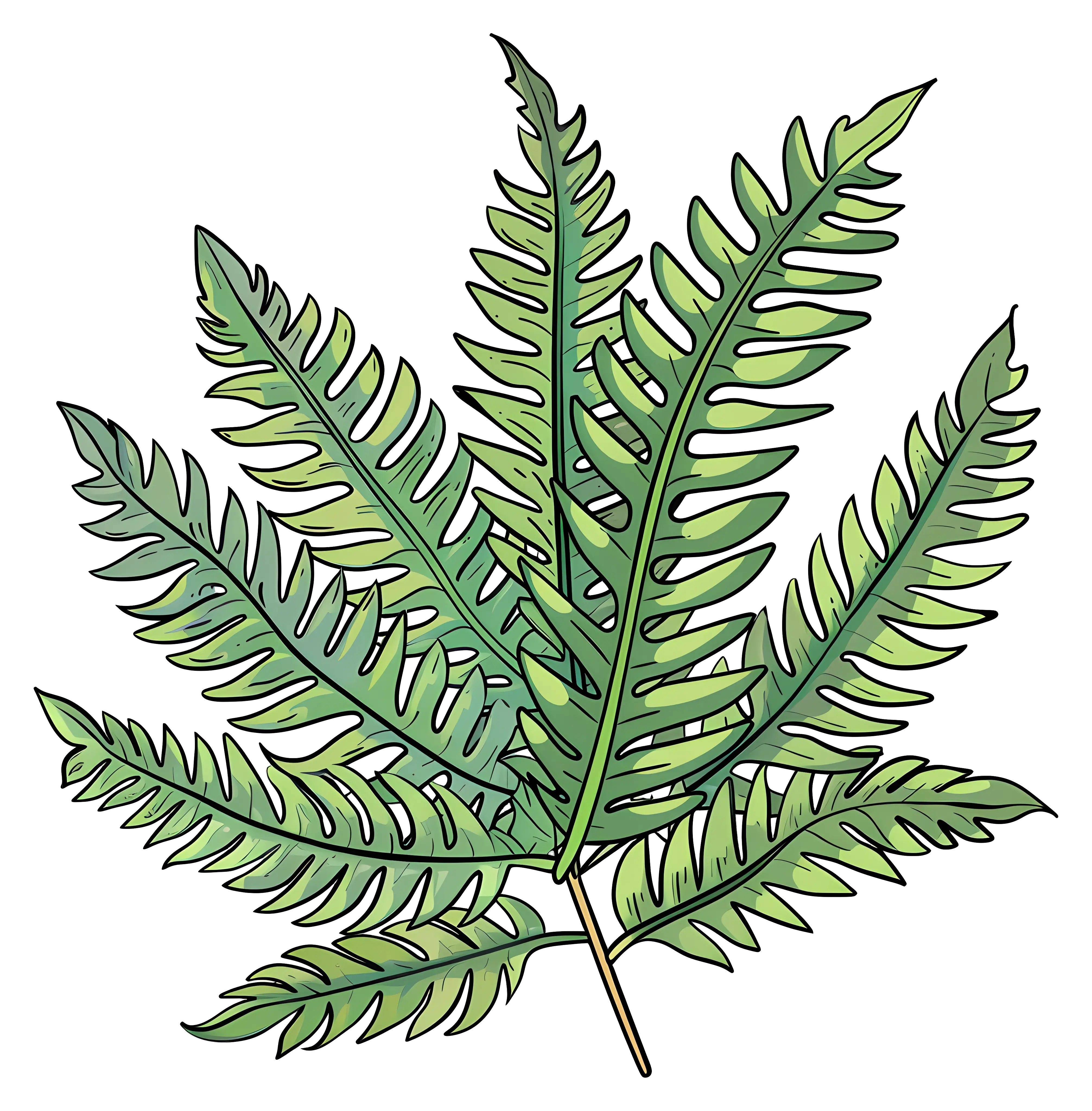 Fern Leaves Botanical Illustration