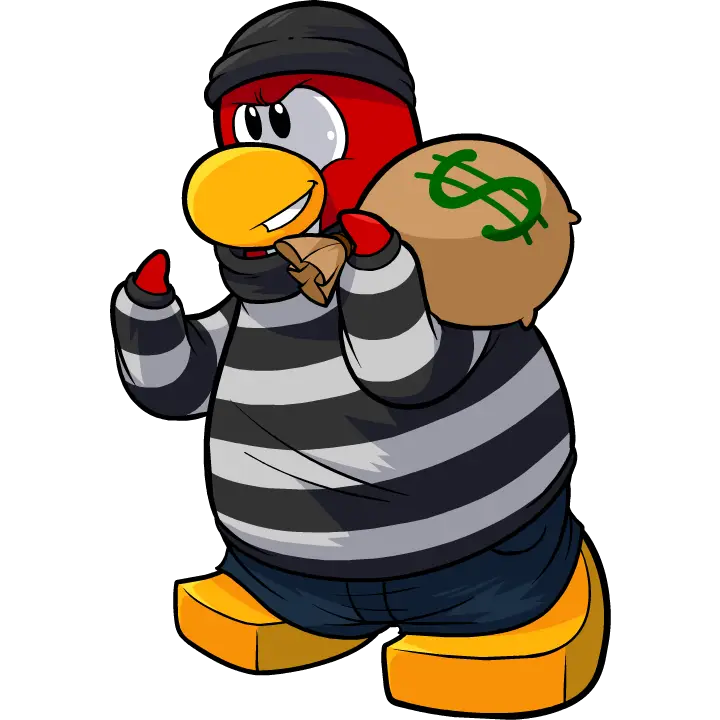 Cartoon Penguin Thief