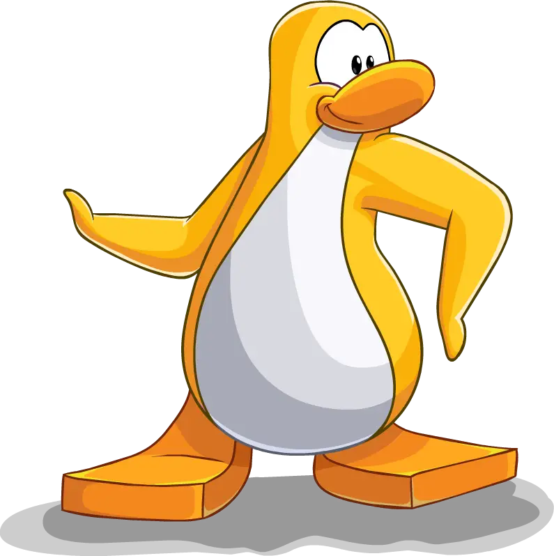 Fun Yellow Penguin Cartoon Character