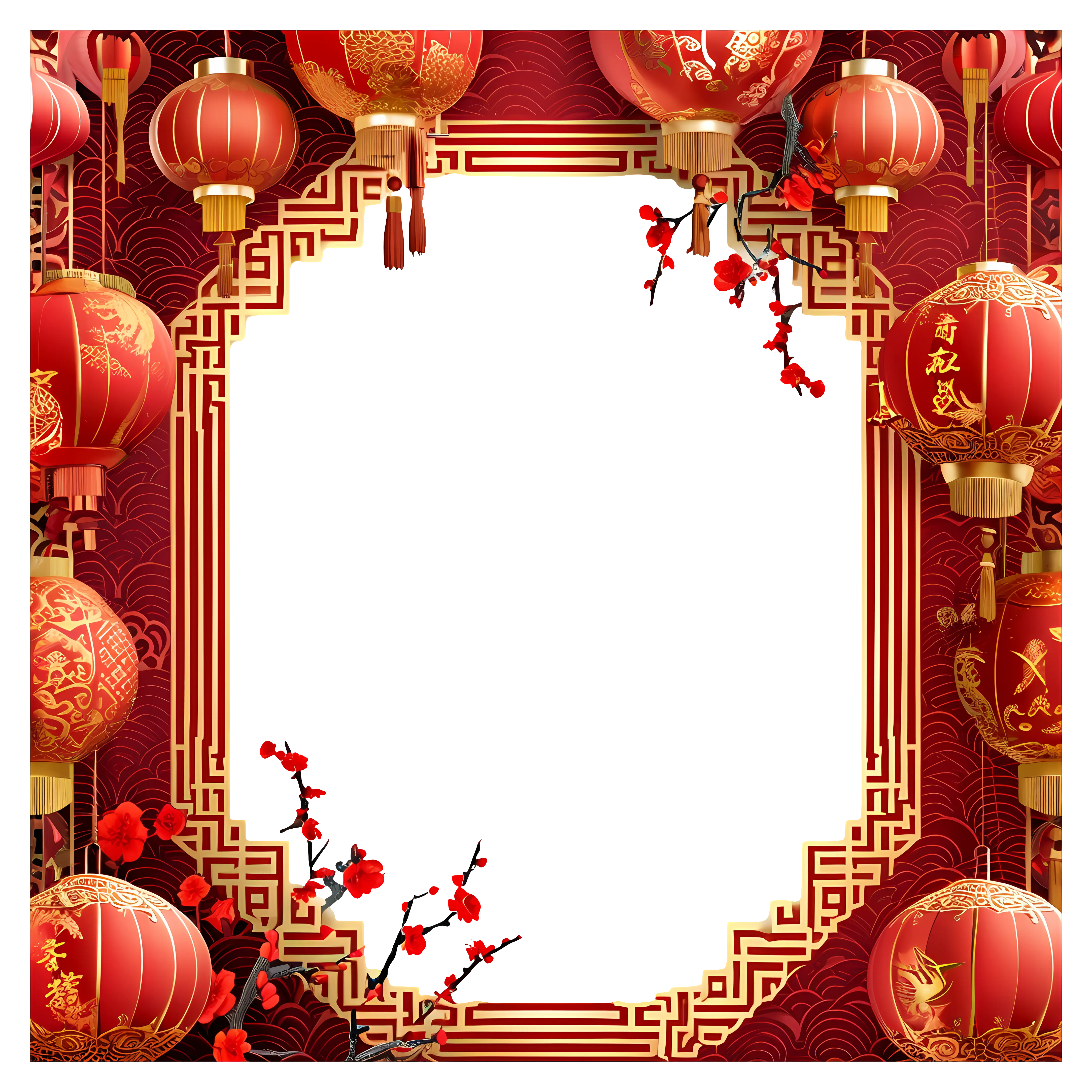 Red and Gold Chinese New Year Holiday Decorations