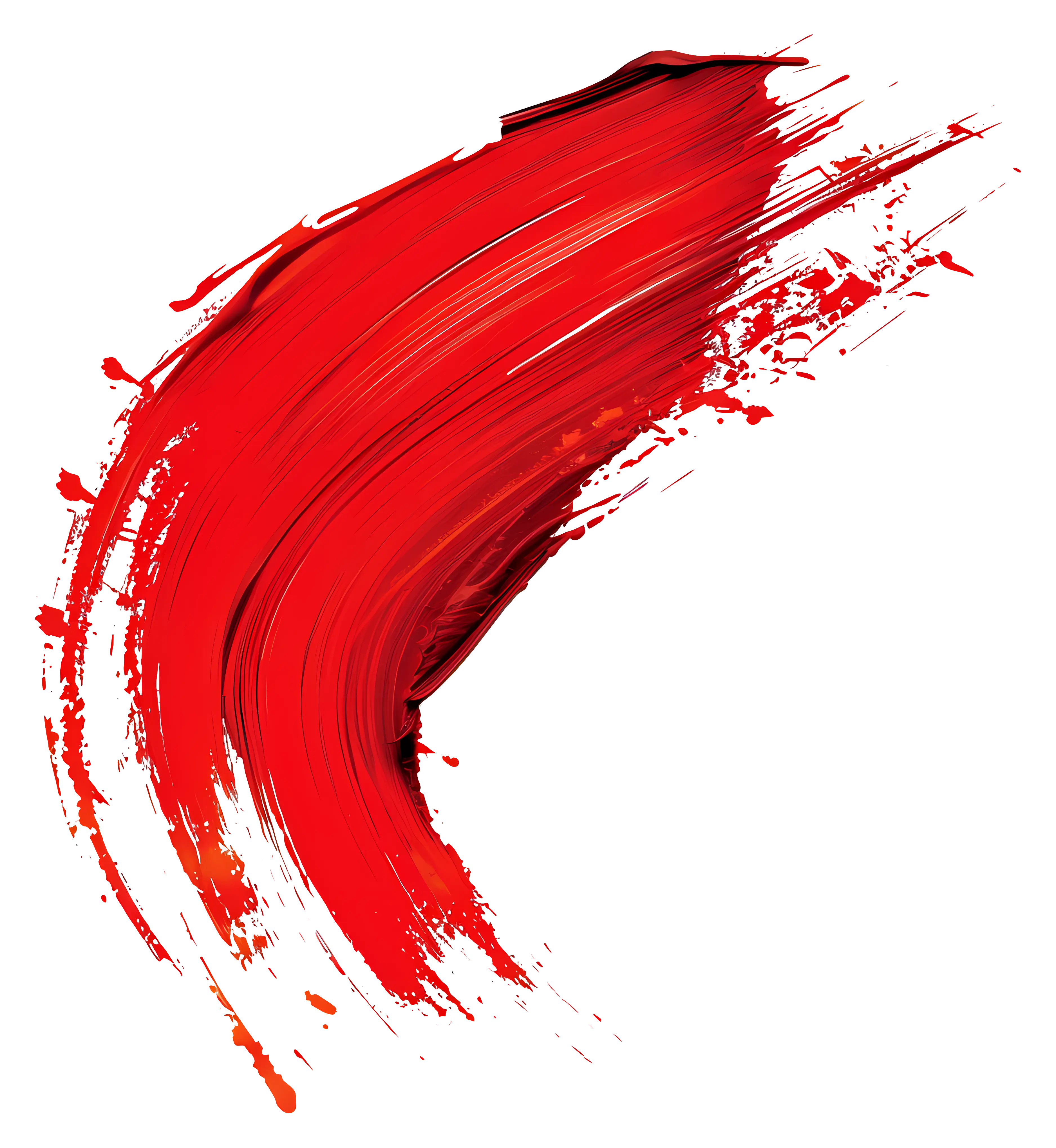 Dynamic Red Paint Stroke Effect