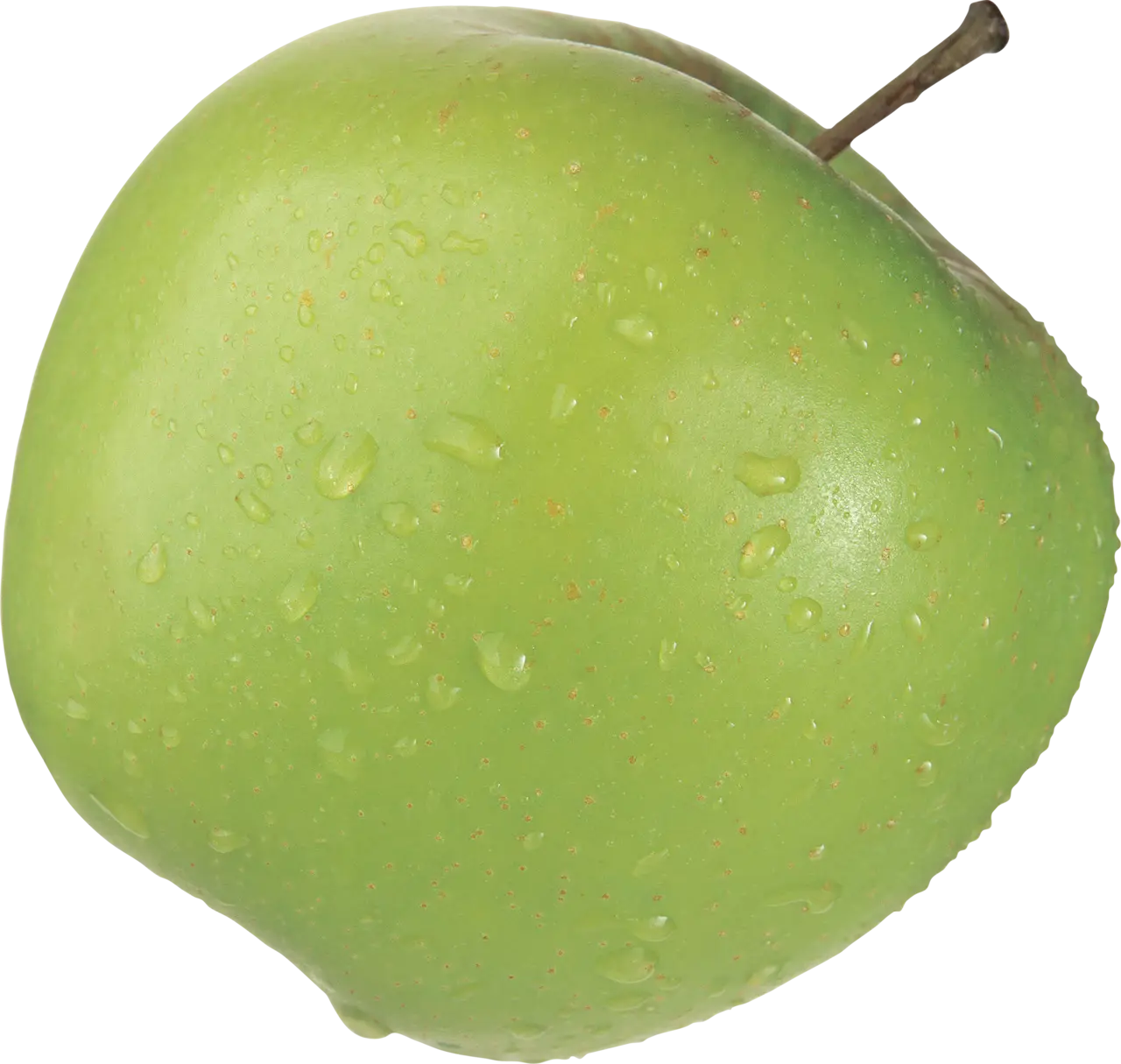 Fresh Green Apple with Water Droplets
