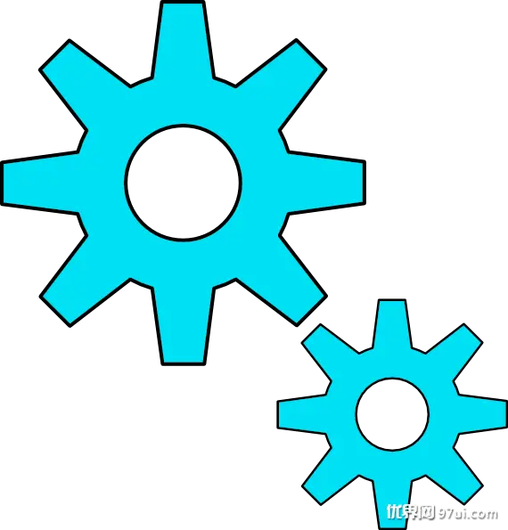Blue Gears Icon for Mechanical Concepts
