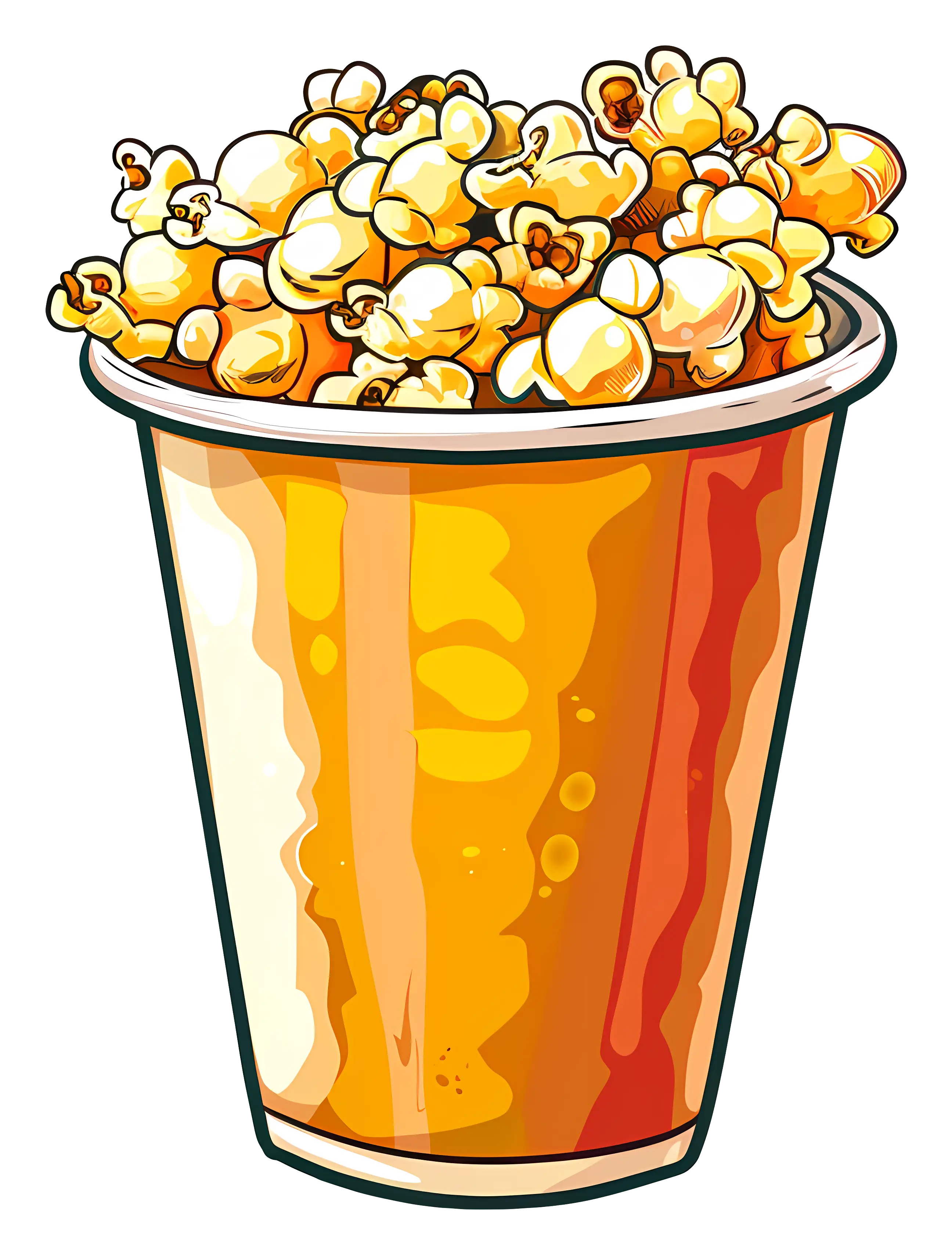 Popcorn in a Bucket Illustration