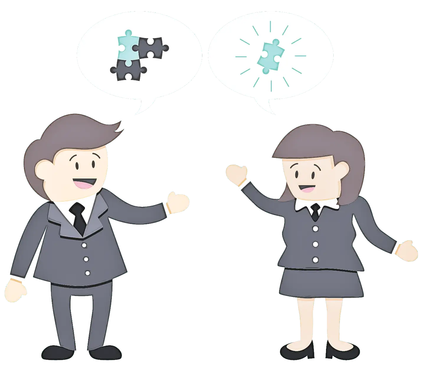 Business Concept Illustration with Puzzle Pieces