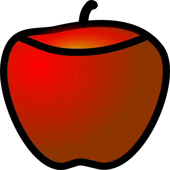 Red Apple Cartoon Illustration