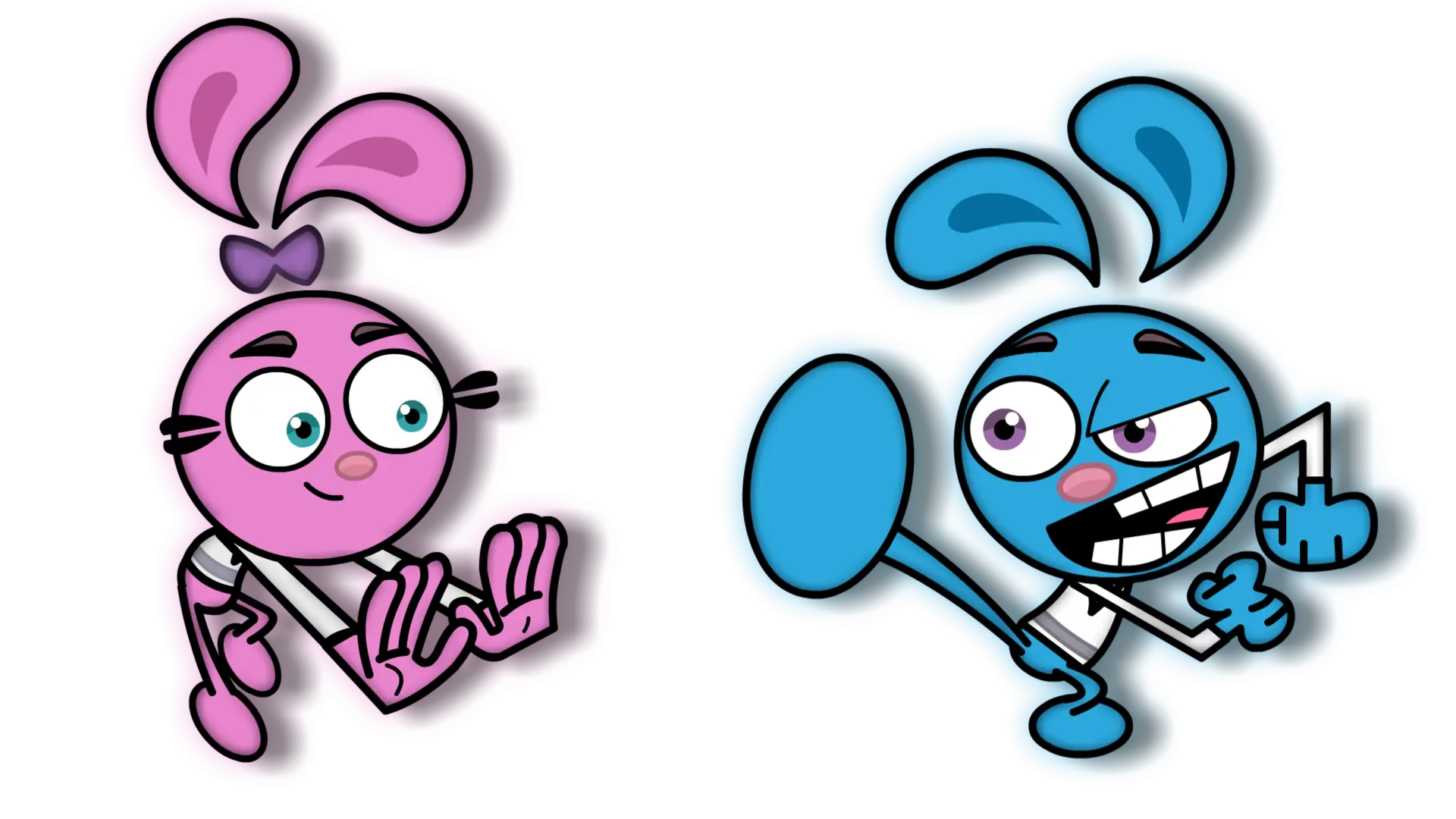 Cartoon Rabbits in Action