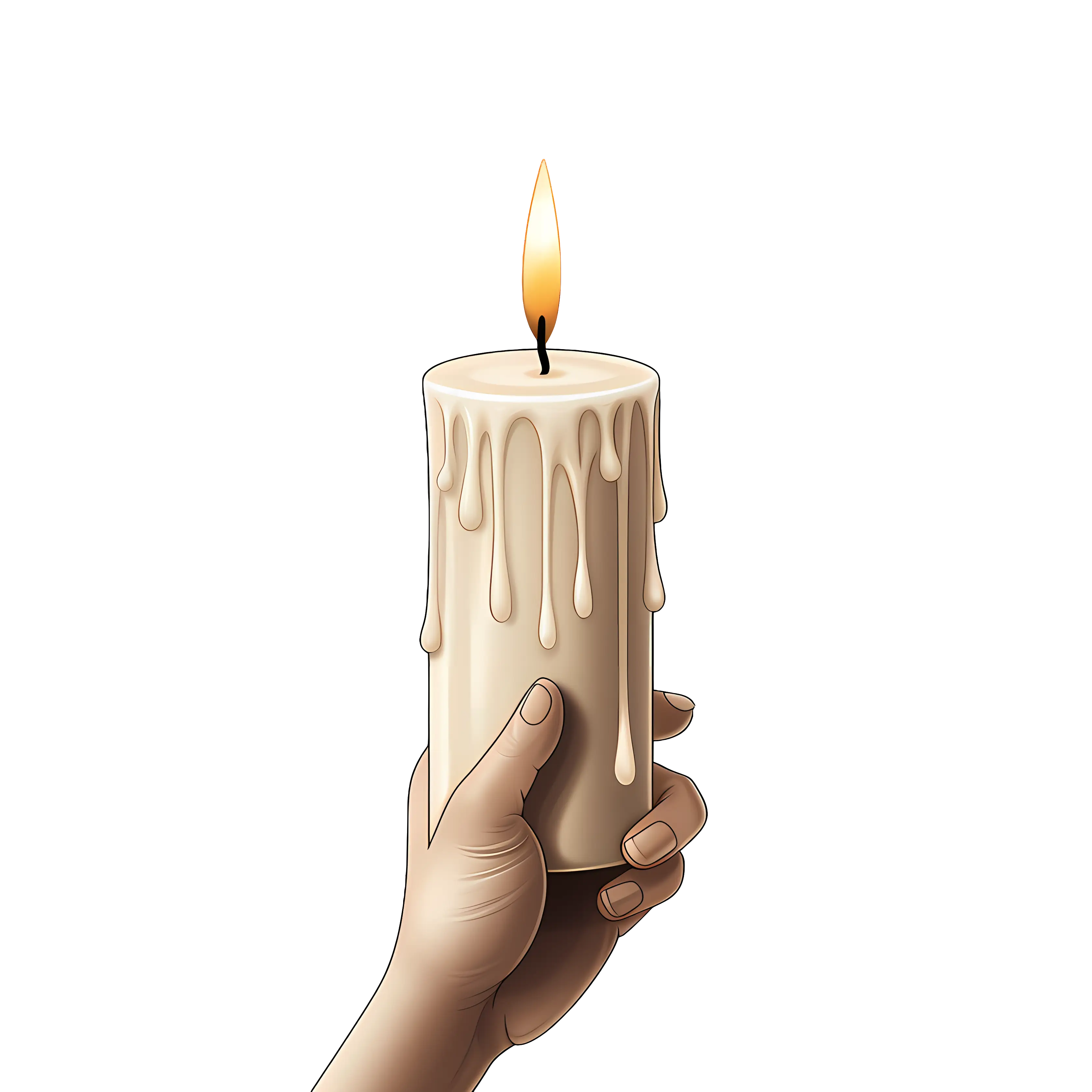 Hand Holding a Burning Candle