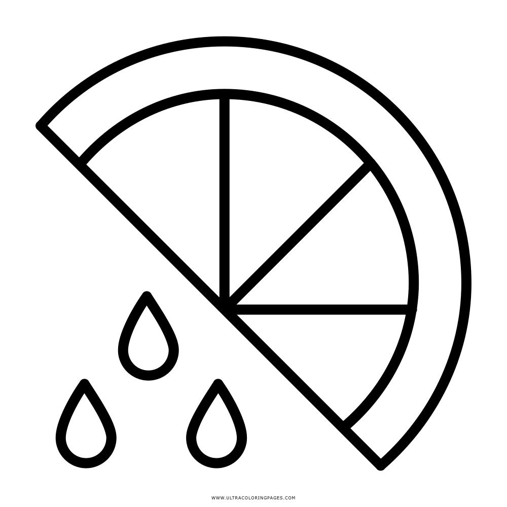 Lemon Slice Icon with Juice Drops