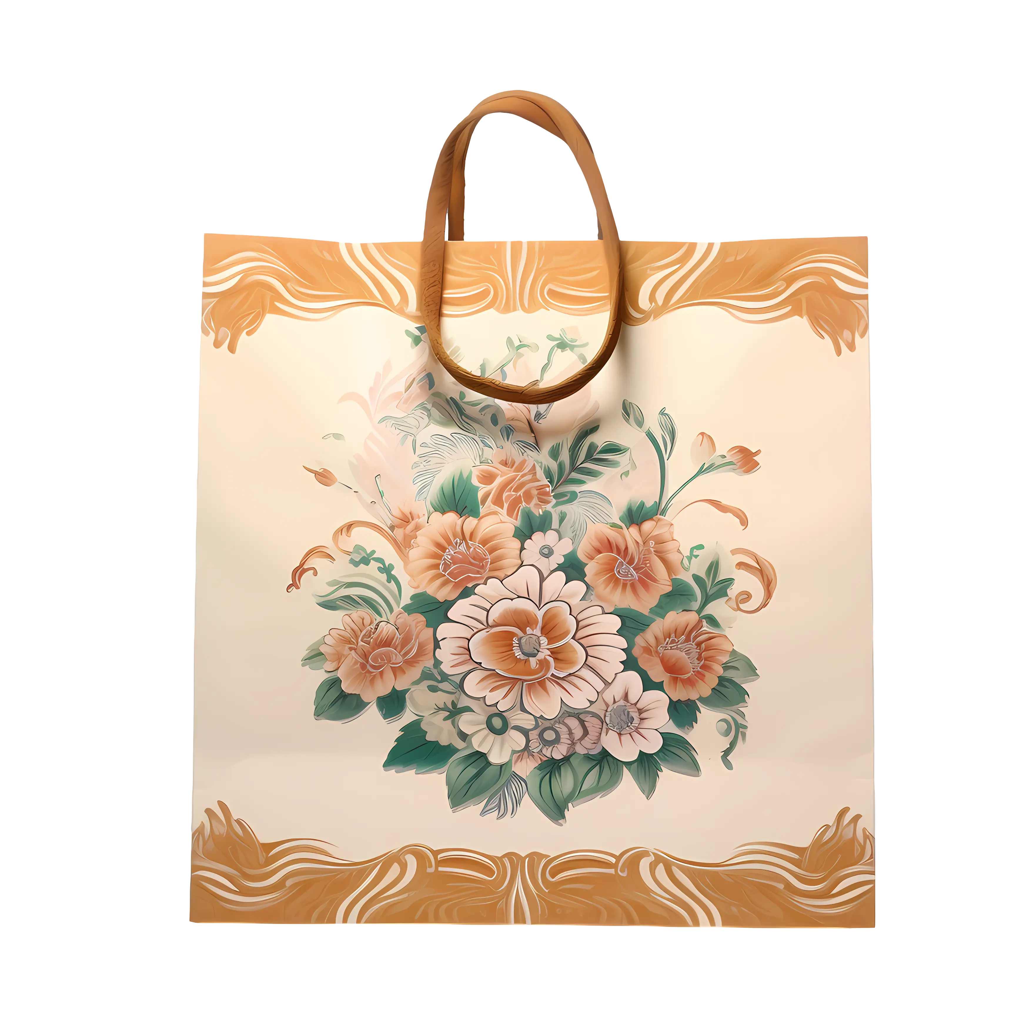 Floral Bag with Orange Flowers