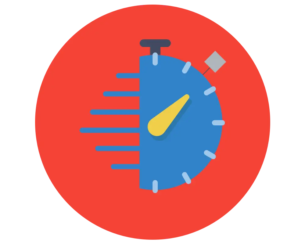 Cartoon Stopwatch with Red Background