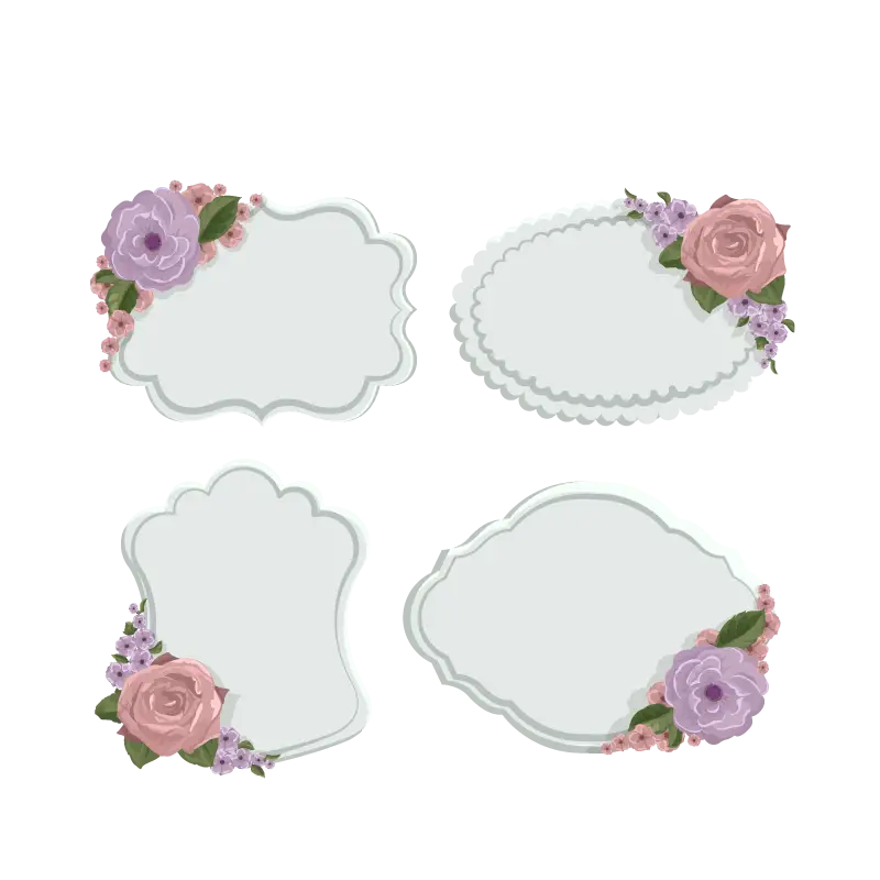 Floral Labels for Invitations