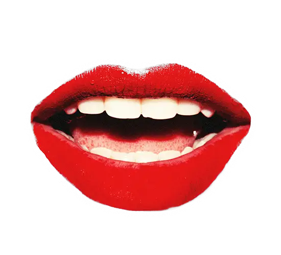 Red Lips Close-Up with Open Mouth Detail