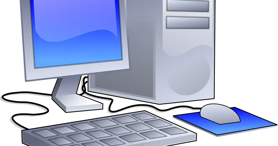 Computer Setup with Monitor and Keyboard