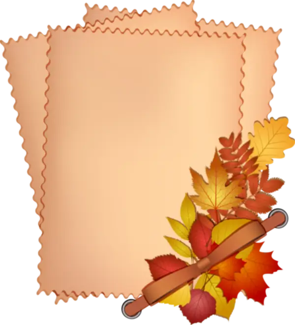 Autumn Leaves with Paper Scroll