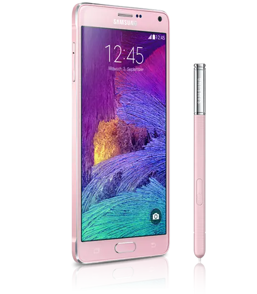 Pink Smartphone with Stylus Pen