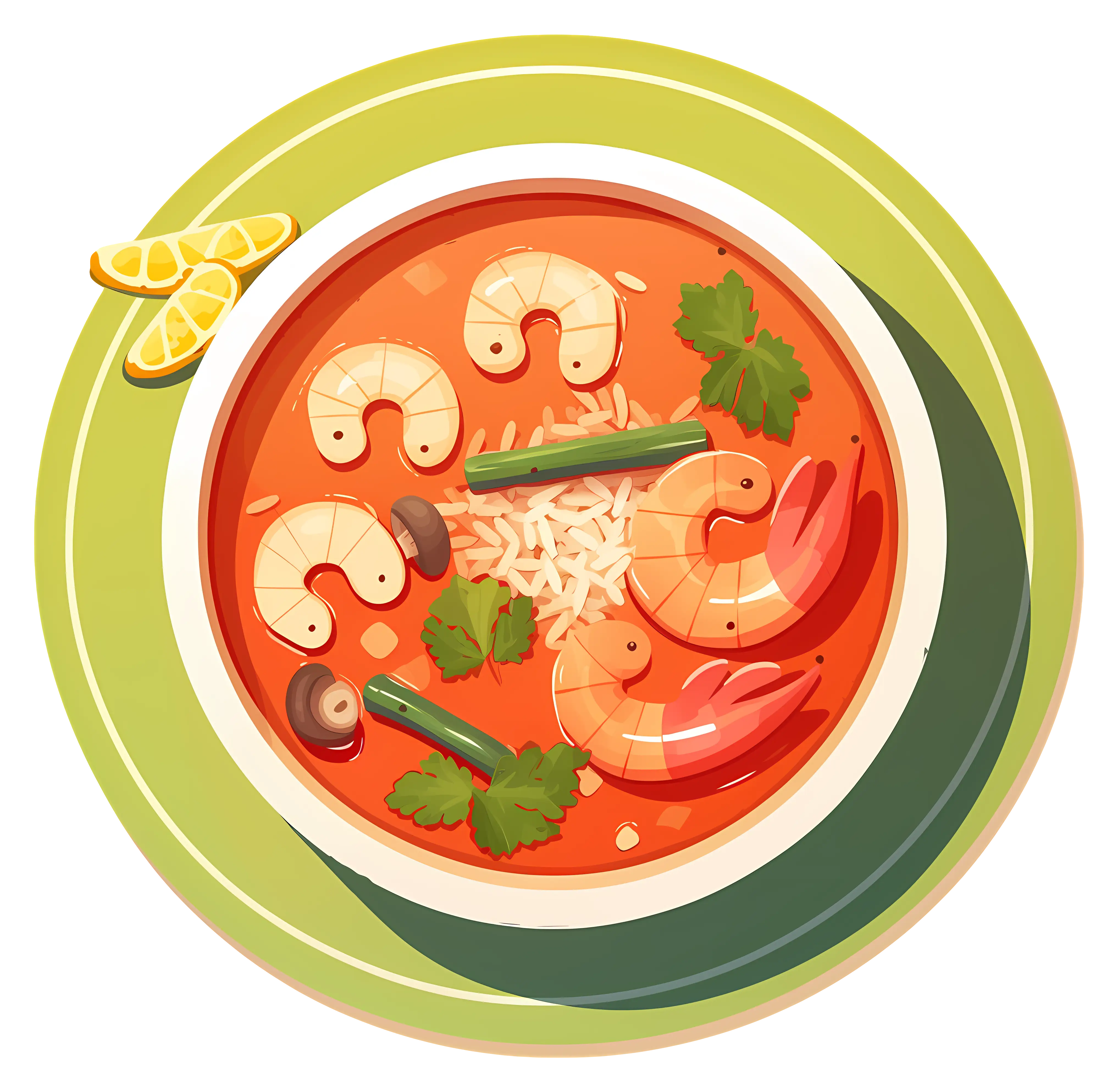 Shrimp Soup in a Bowl