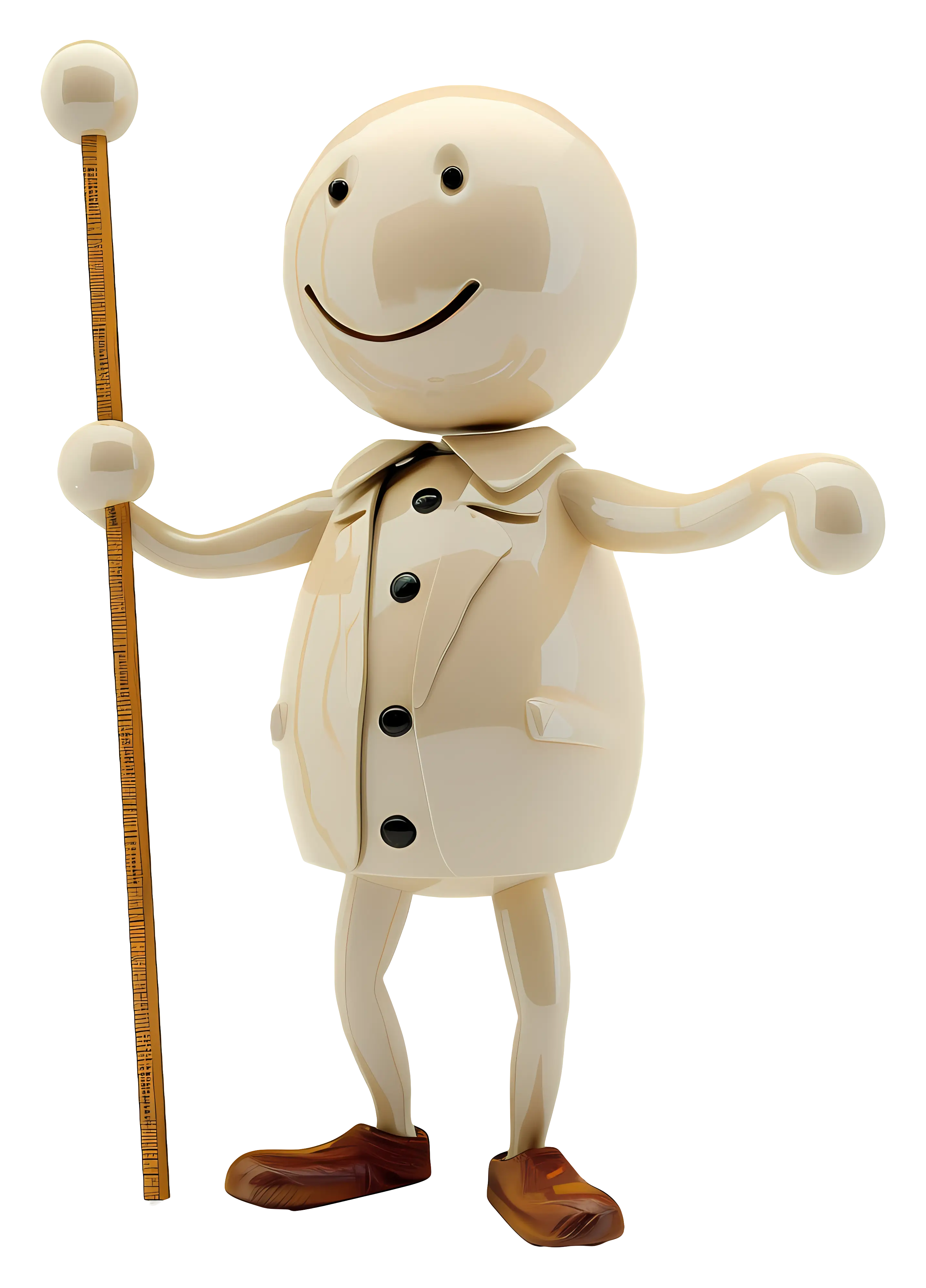 Smiling Figure with Stick