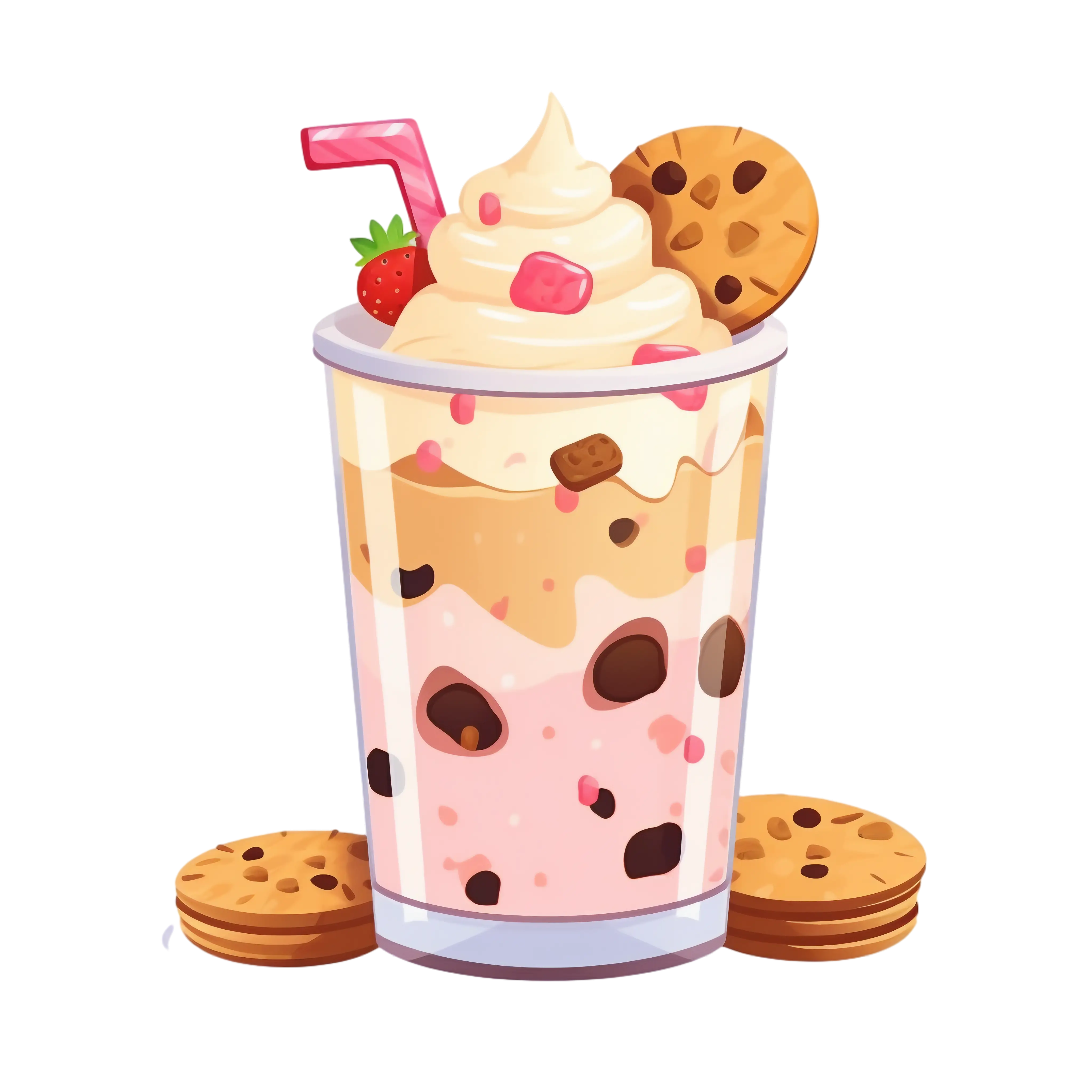 Dessert Drink with Cookies and Cream Illustration