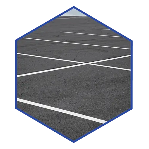 Empty Parking Lot with White Lines