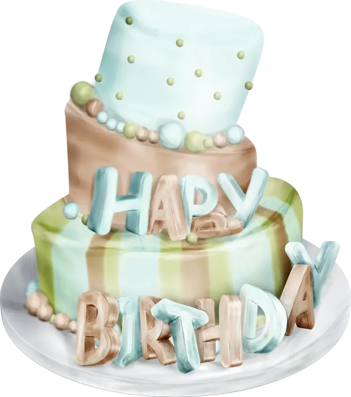 Layered Birthday Cake with Icing
