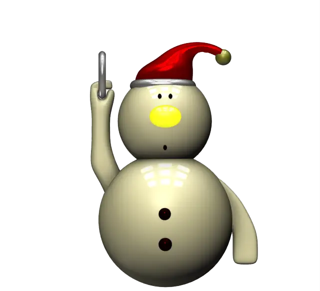 Waving Snowman with Santa Hat