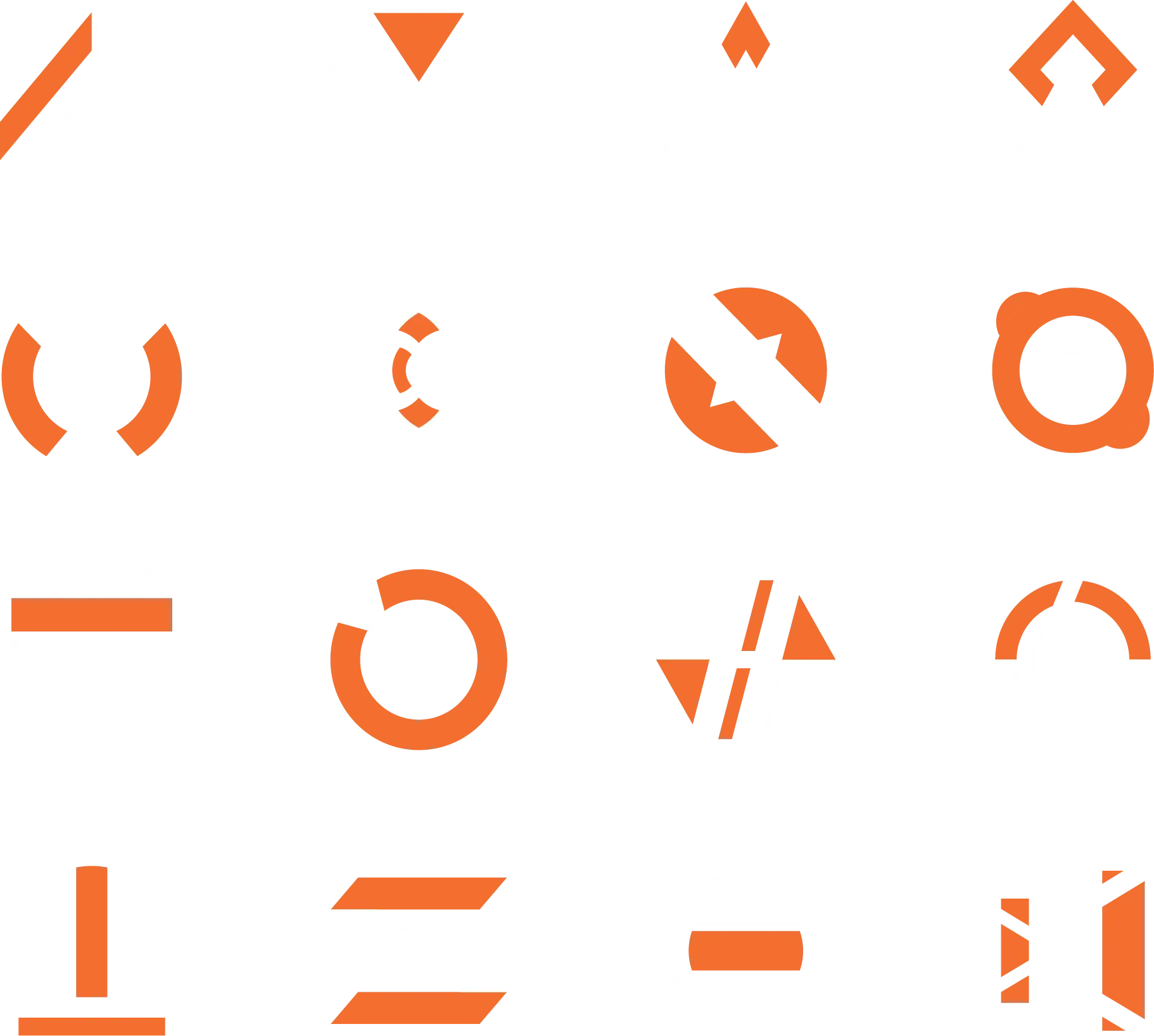 Abstract Geometric Shapes in Orange