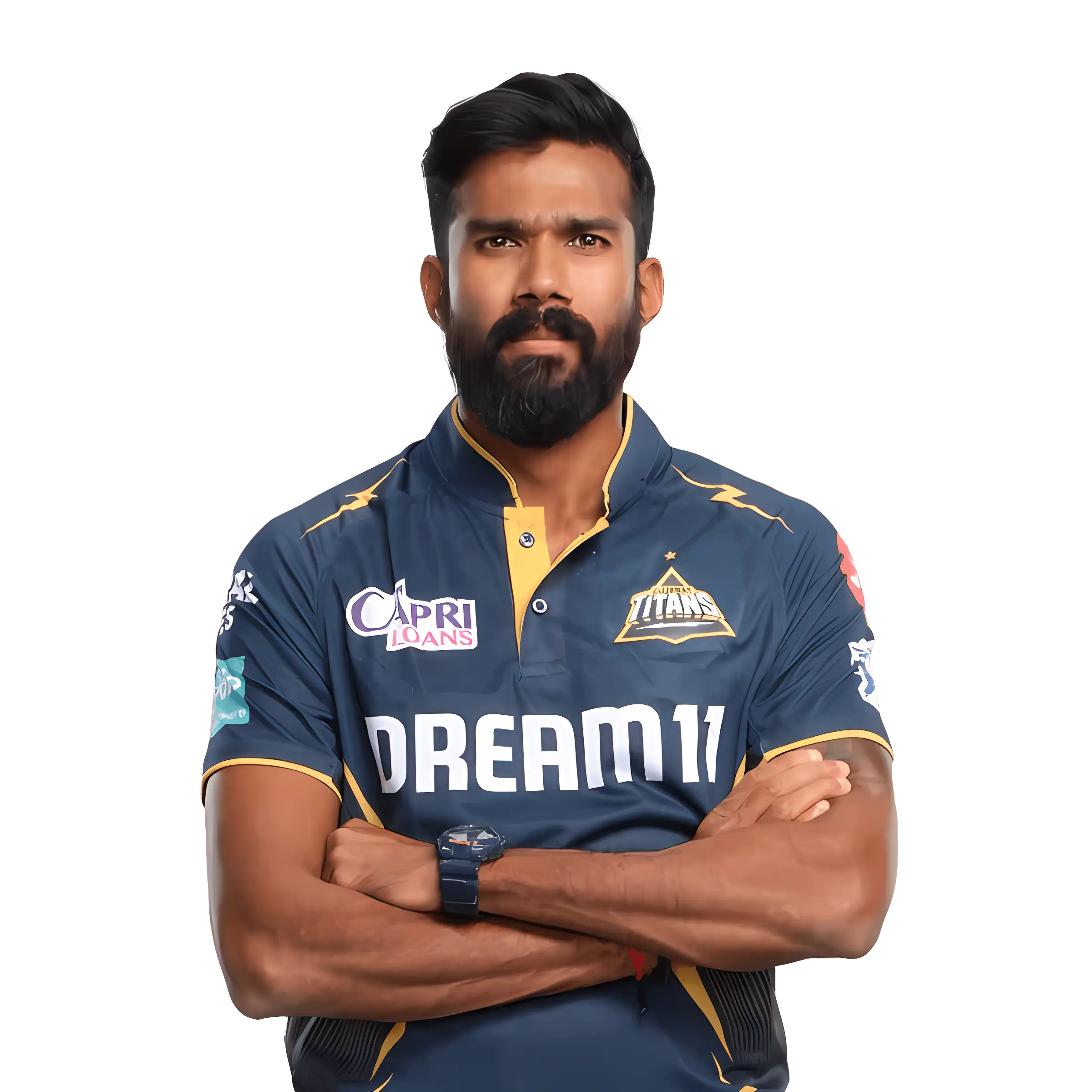 Cricketer in Team Uniform