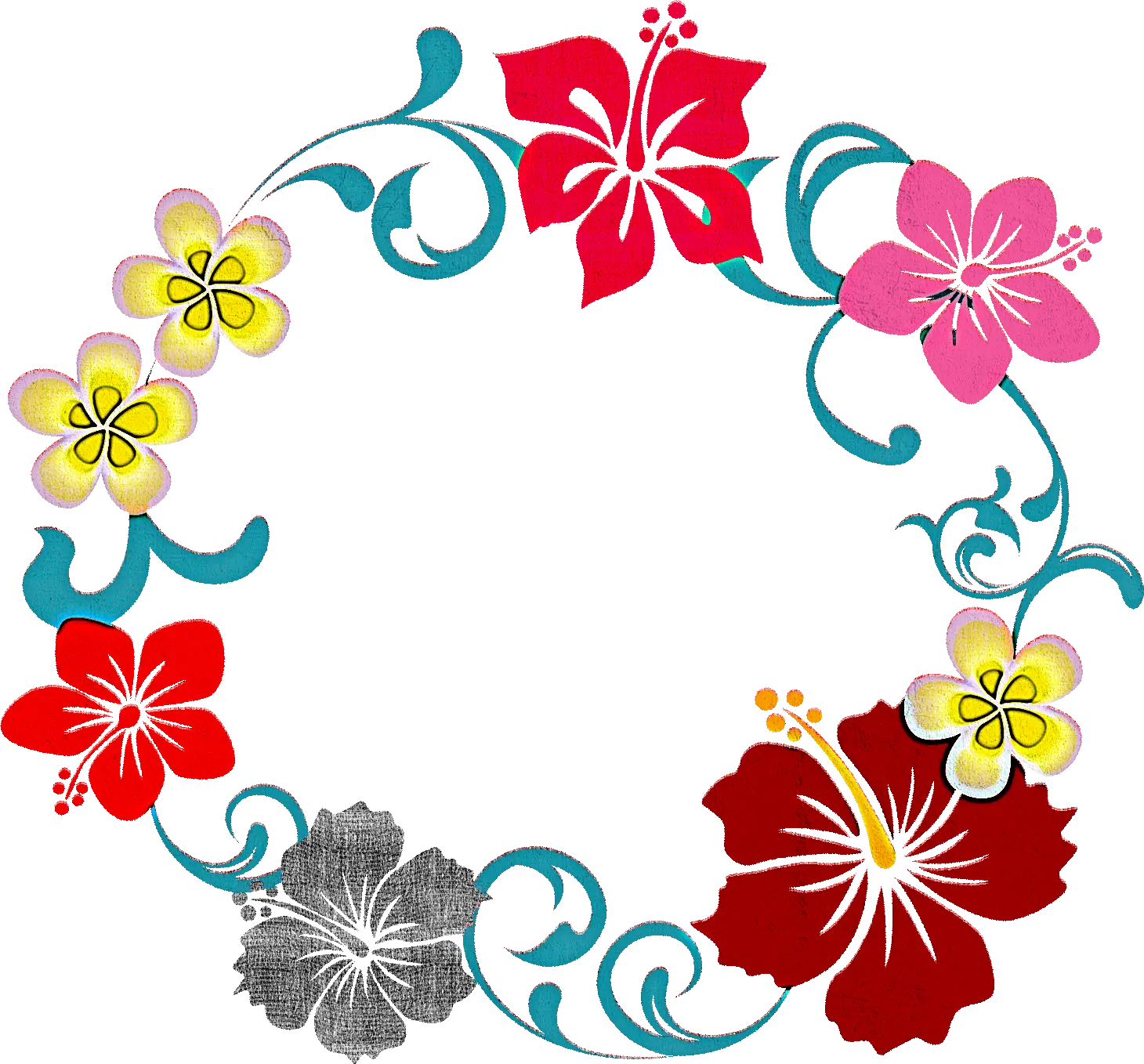 Colorful Floral Wreath for Decorative Design