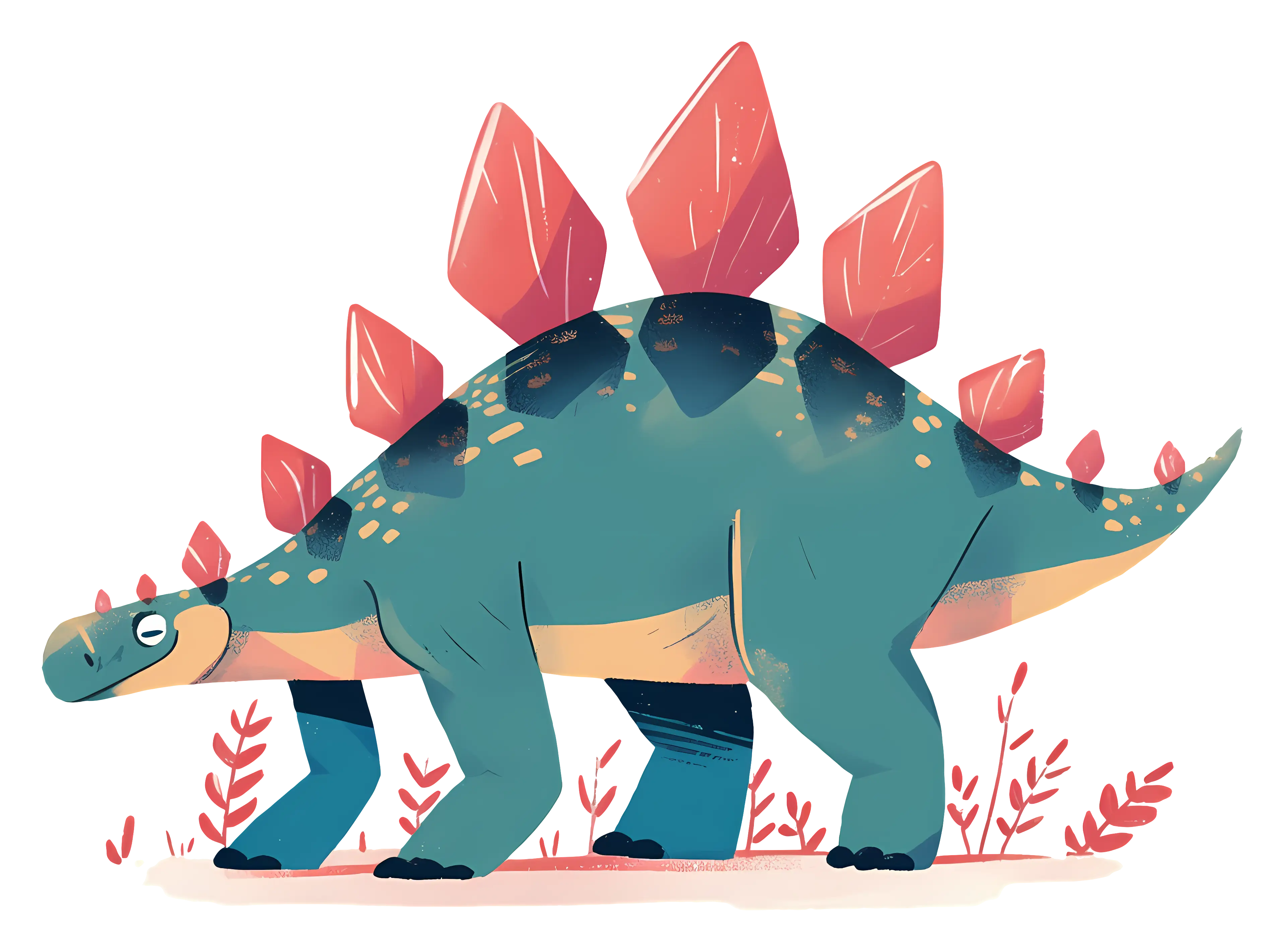 Colorful Stegosaurus Illustration