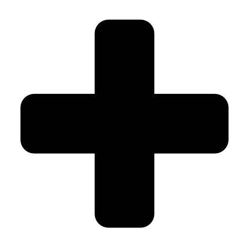 Black Plus Icon for Symbol Design