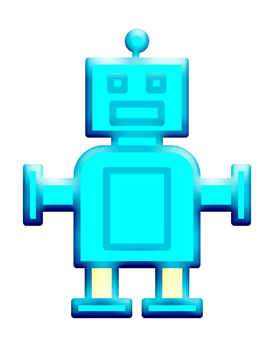 Blue Robot Cartoon Illustration