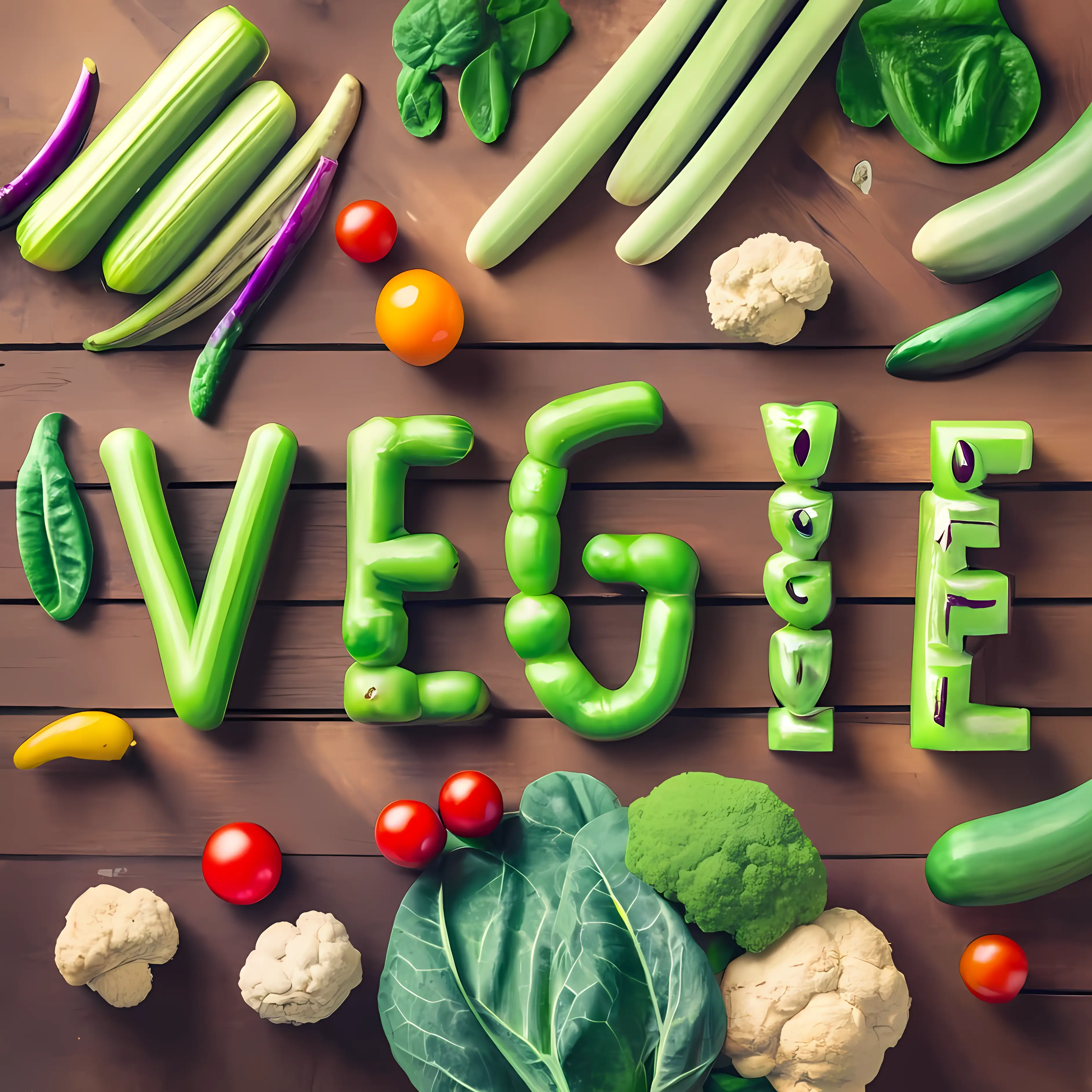 Creative Vegetable Typography for Healthy Living