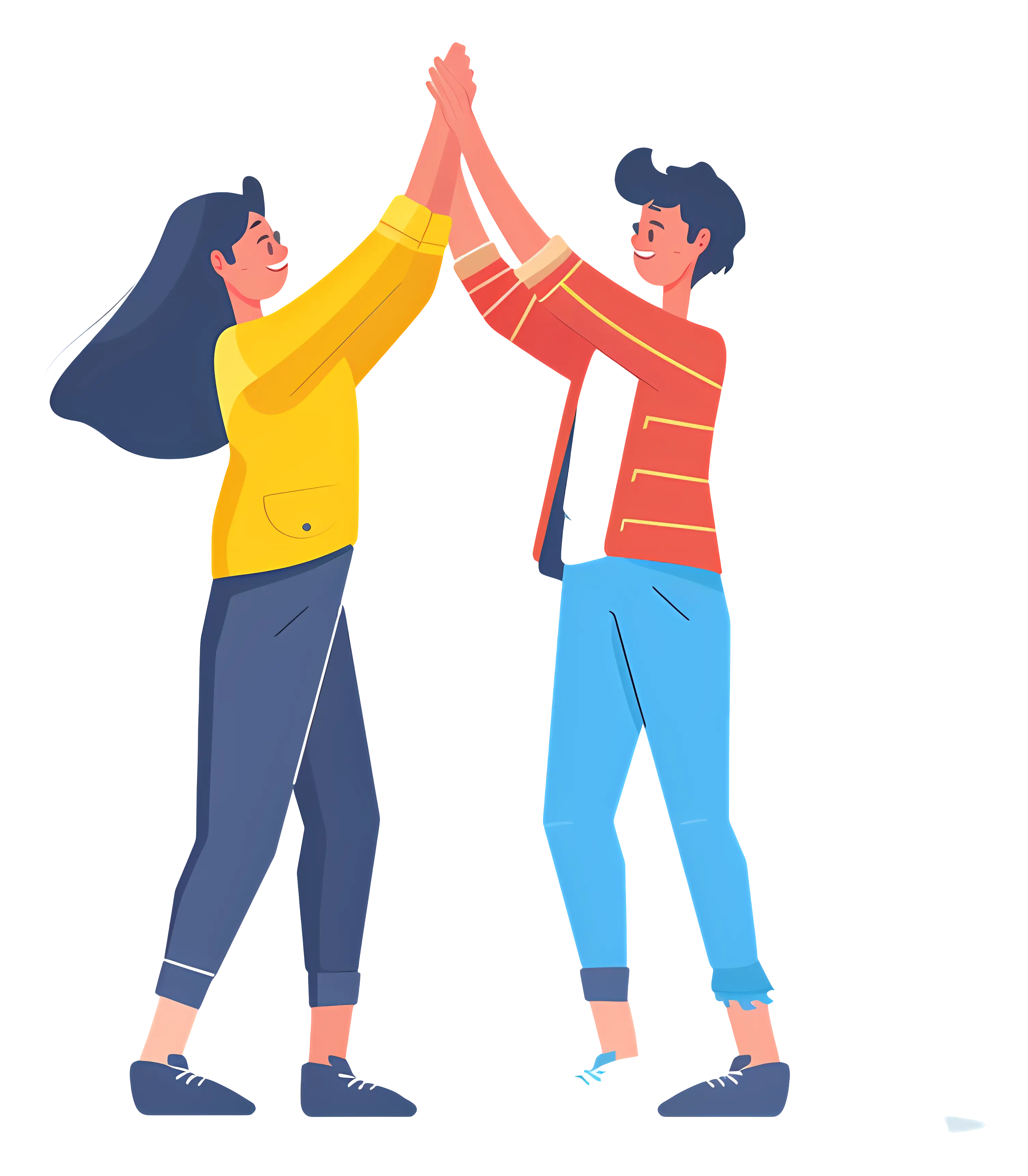 Two People High-Fiving in Joyful Interaction