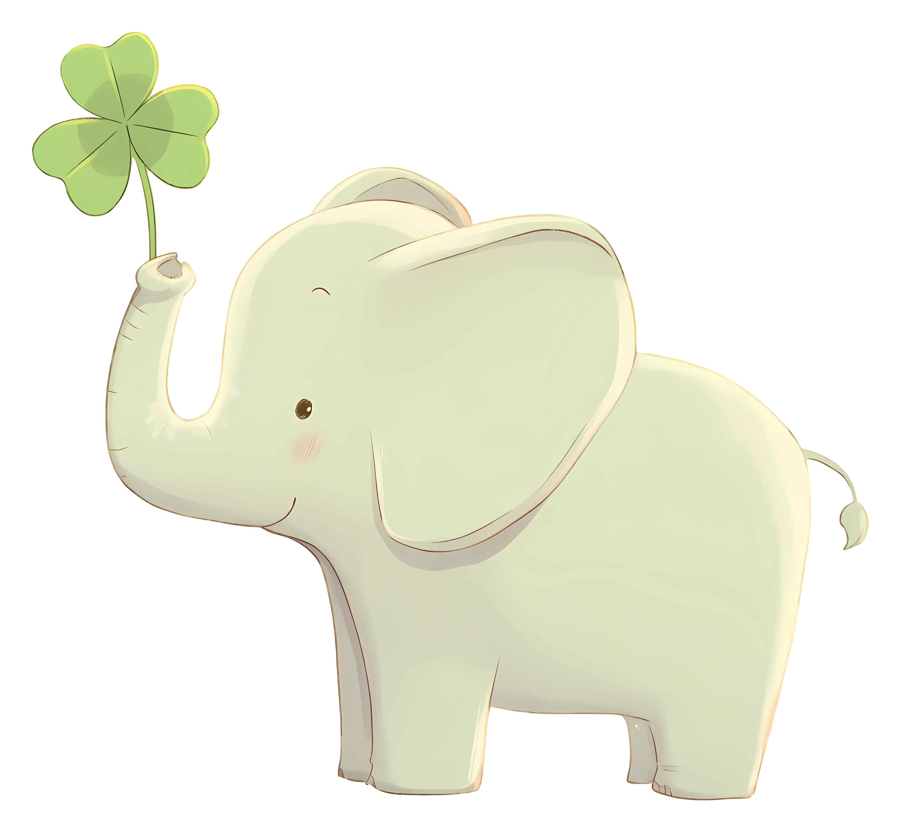 Cute Elephant with Clover