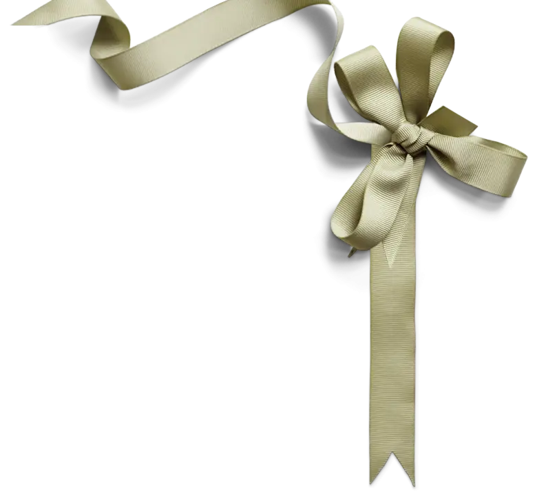 Golden Ribbon Bow for Decorative Wraps