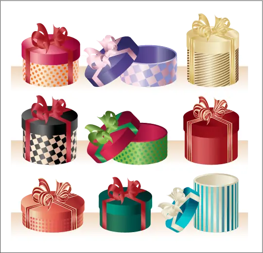 Colorful Gift Boxes with Ribbons