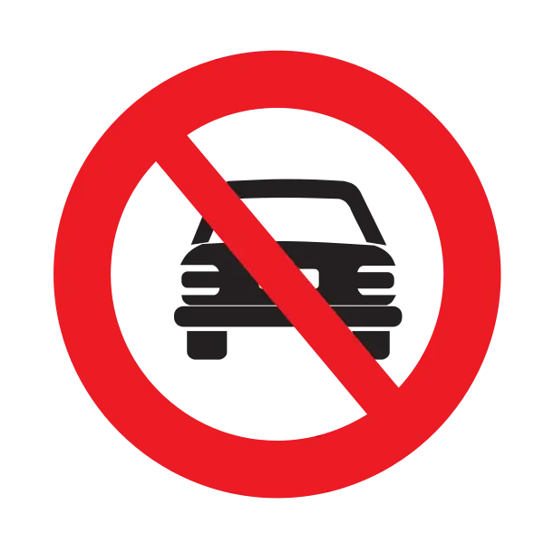 No Car Traffic Prohibition Sign