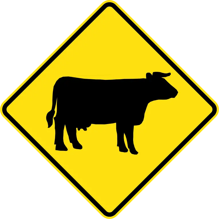 Cow Crossing Warning Traffic Sign