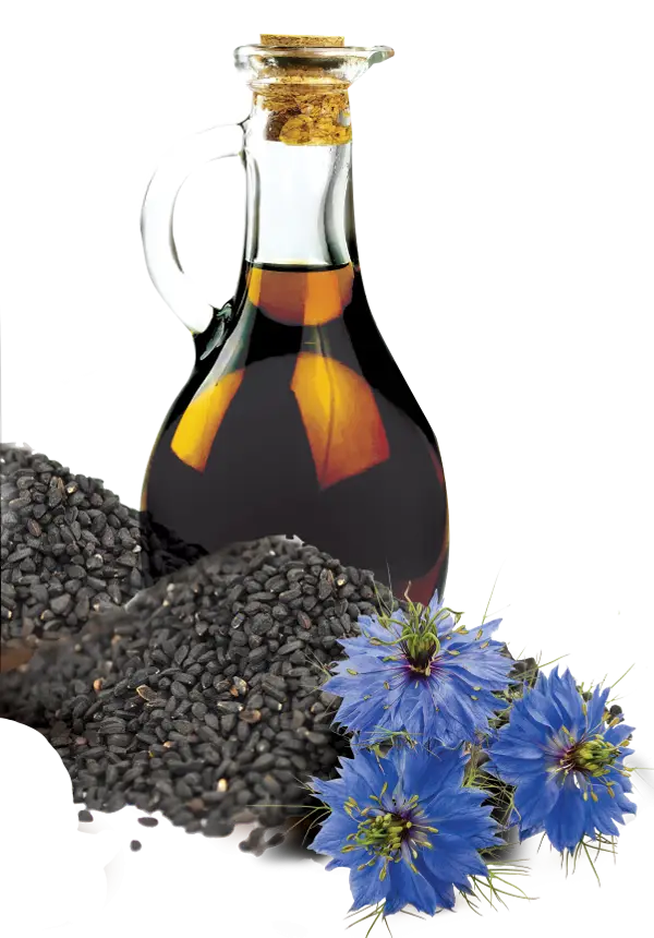 Nigella Oil with Seeds and Flowers
