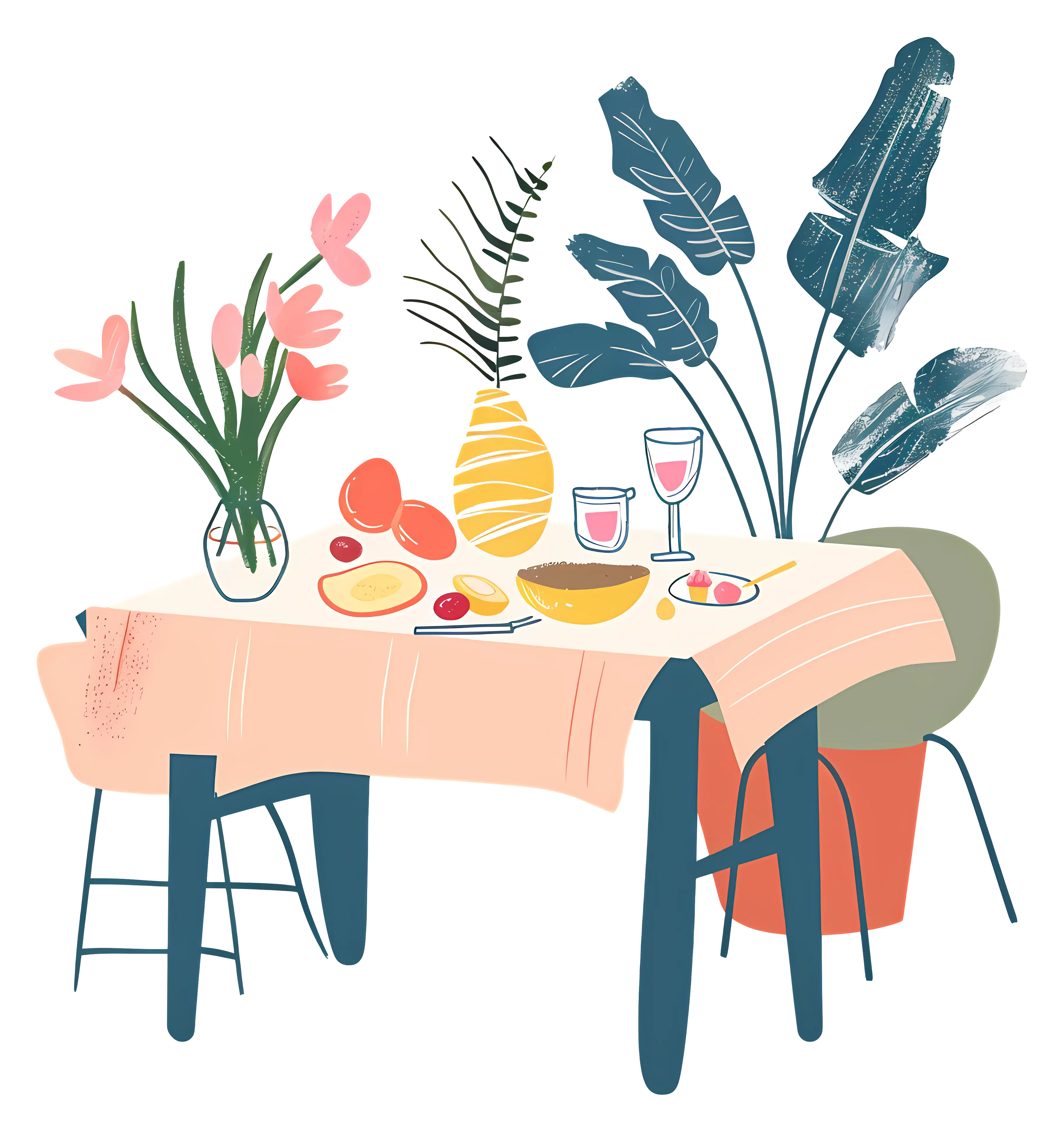 Table with Fruits and Drinks