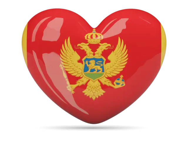 Montenegro Flag Heart Shape