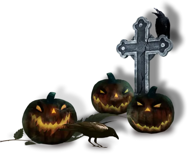 Halloween Pumpkins and Cross
