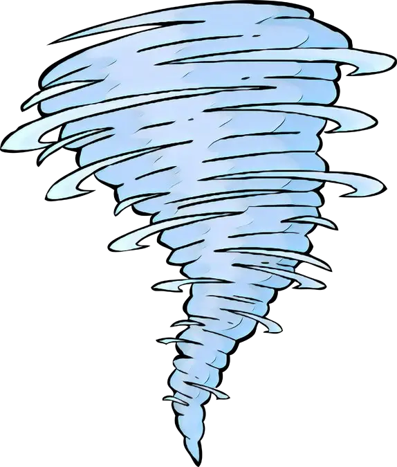 Cartoon Tornado Illustration with a Stormy Vortex