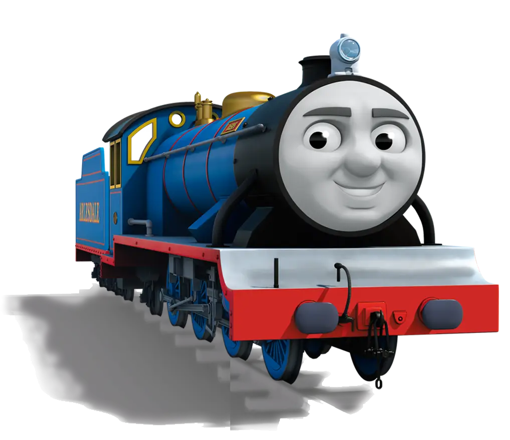 Blue Cartoon Train with Smiling Face for Kids