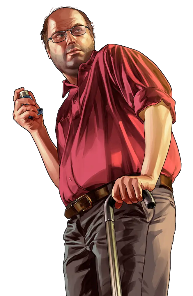 Cartoon Style Man With Inhaler