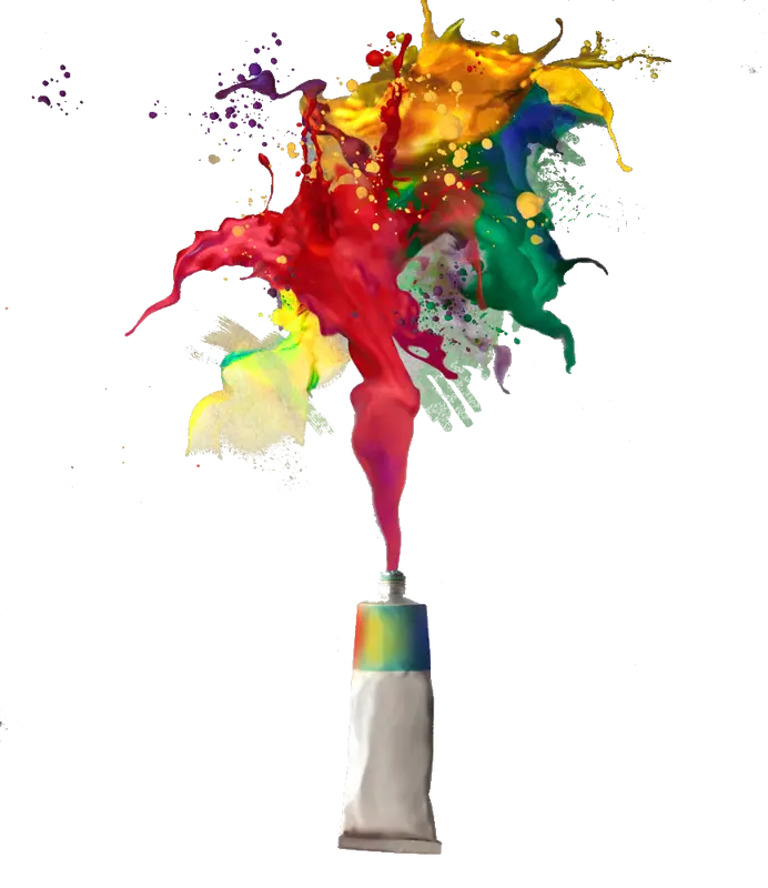 Colorful Paint Tube Splash