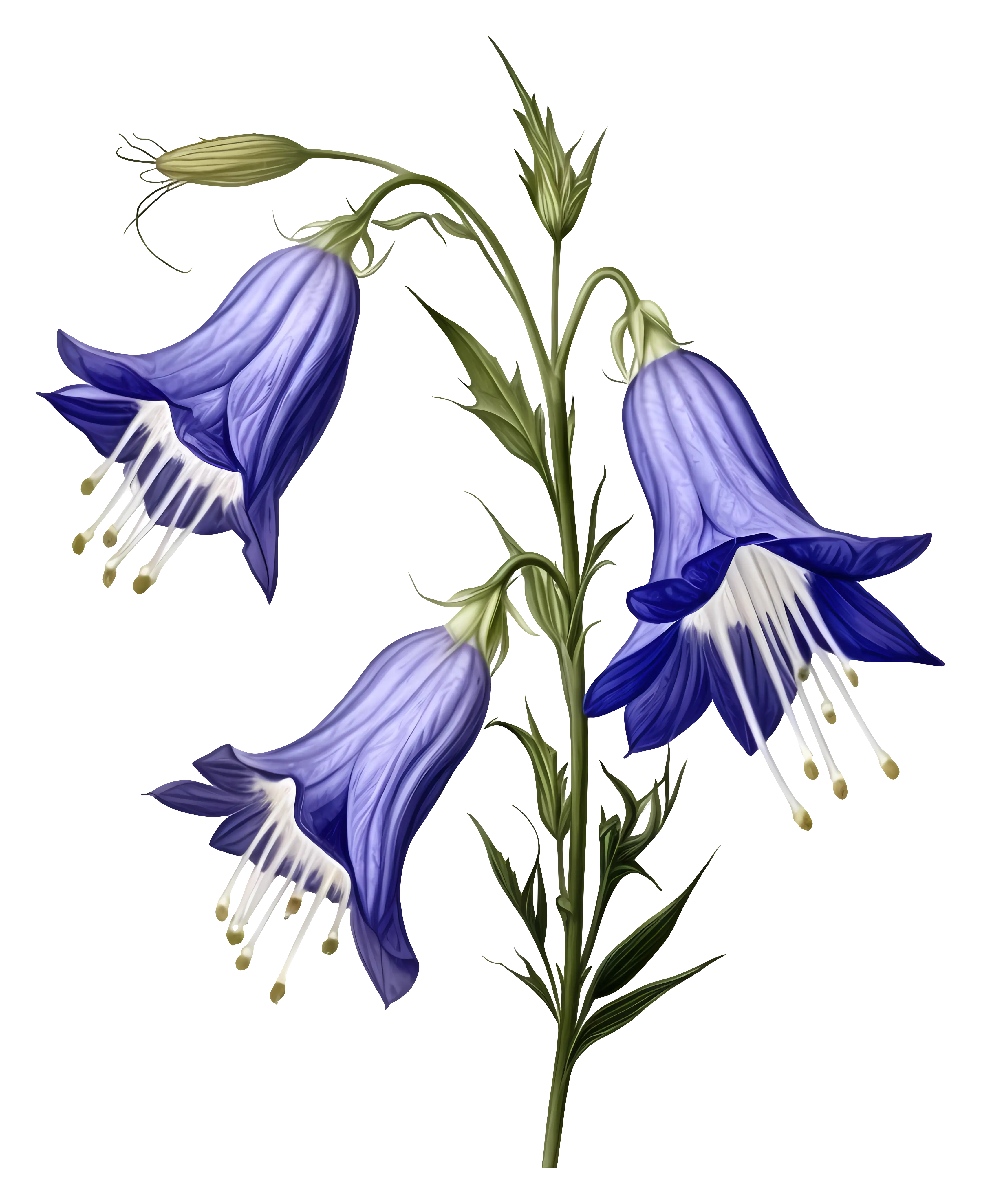 Elegant Purple Bellflowers Illustration